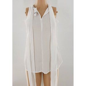 New York and Company Sheer Blouse  - White(Xsmall)